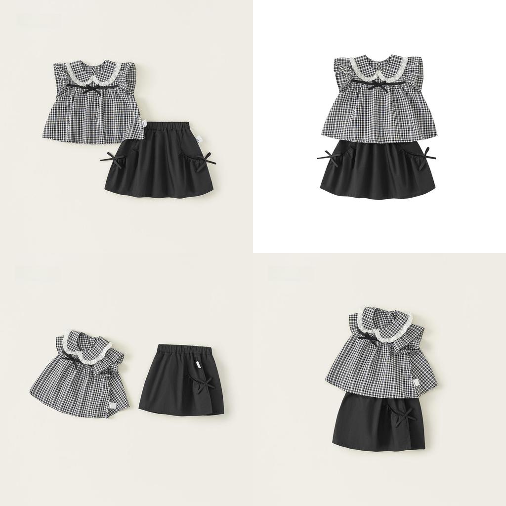 Girl Baby Summer Dress Set With Soft Fabric And Bow For Toddler Girls