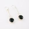 Green Tourmaline Gemstone 925 Sterling Silver Jewelry Handcrafted Earrings 1.76" EE-171-15