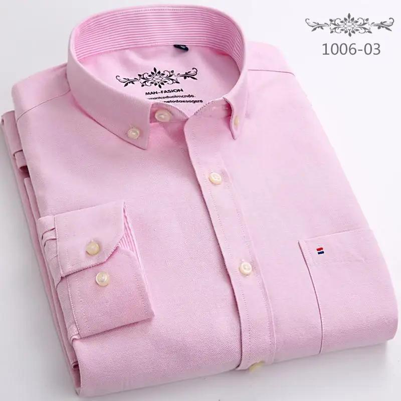 Shirt Men Dress Shirt Fashion Long Sleeve Oxford Business Formal Regular Fit Office Formal Men's Clothing Blouses
