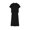 FILA Milano Series Fashion Classic Short Sleeve Dress Women dresses Black F11W525307F-BK