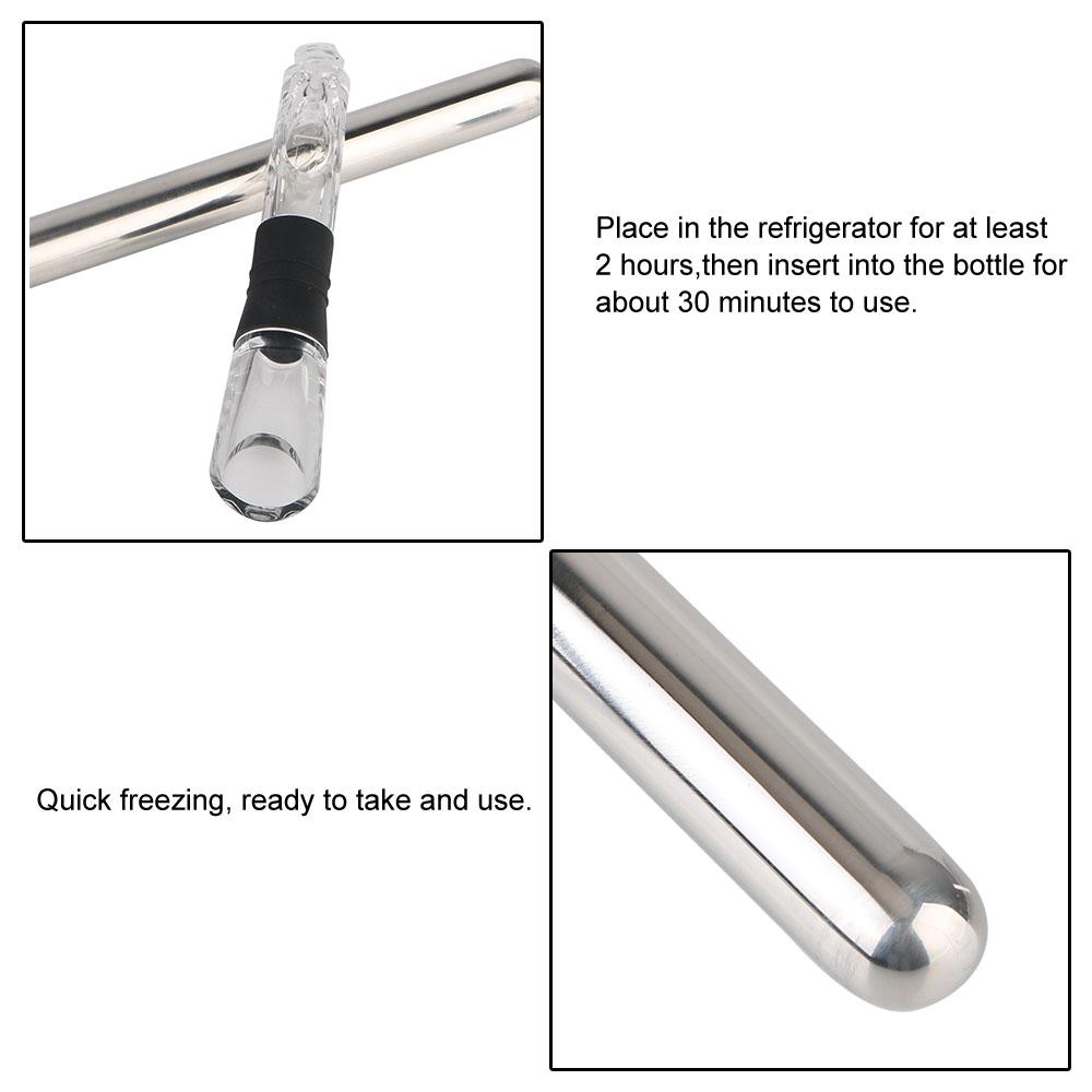 Chladiaca tyč na pivo Chladič ľadového vína 4 v 1 Barové príslušenstvo Nerezová mrazená tyč Chladenie vína s nalievačom na víno+zátkou+rezačom