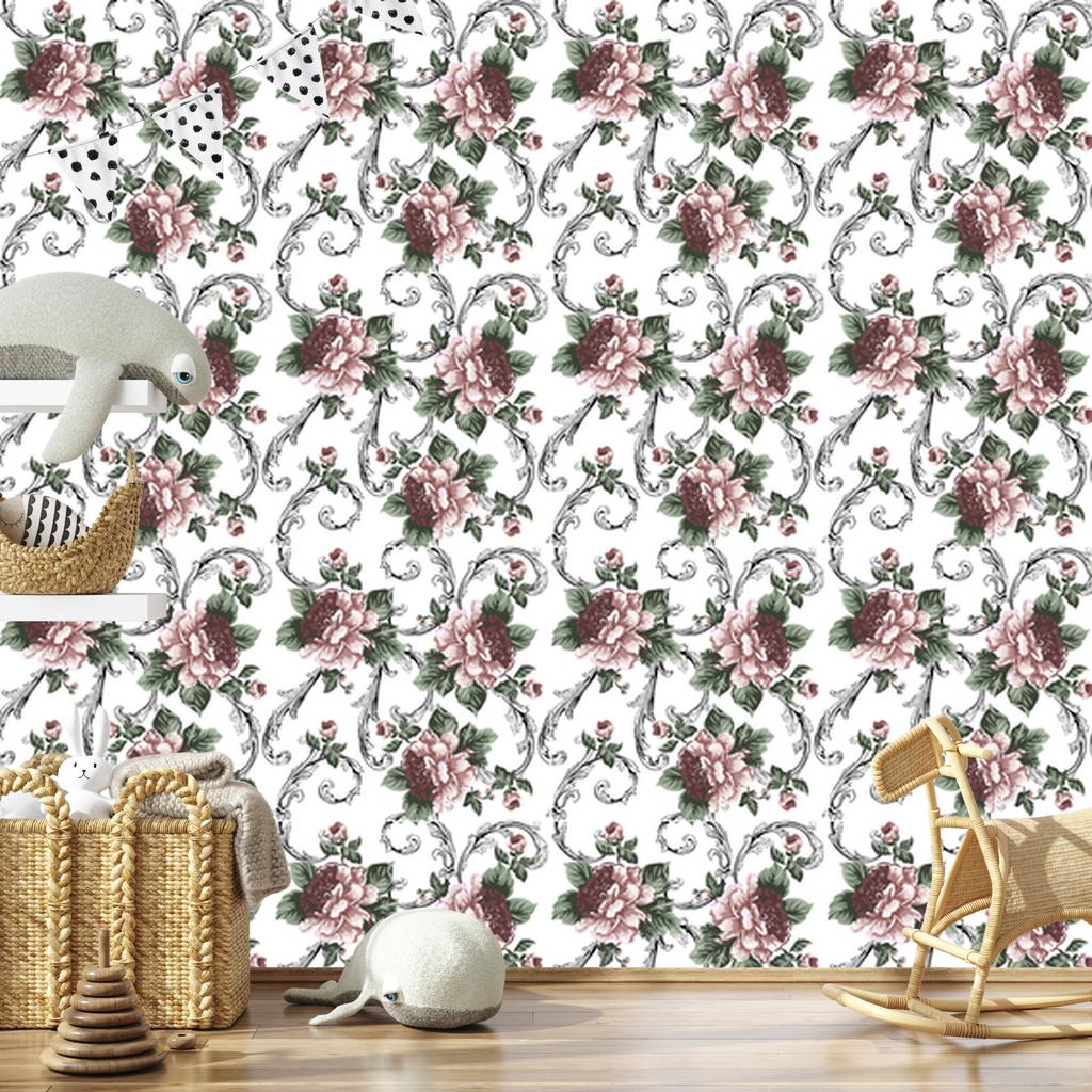 Blooming Flowers Wallpaper for Living Room and Bedroom 50x1000