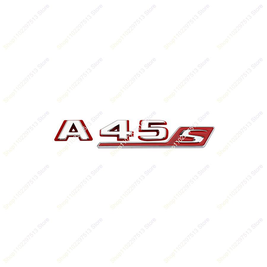 3D ABS A35 A45 A45s Chrome Black Red Logo Letters Badge Car Fender Trunk Rear POIGUIG Logo Sticker Emblem For W176 W177