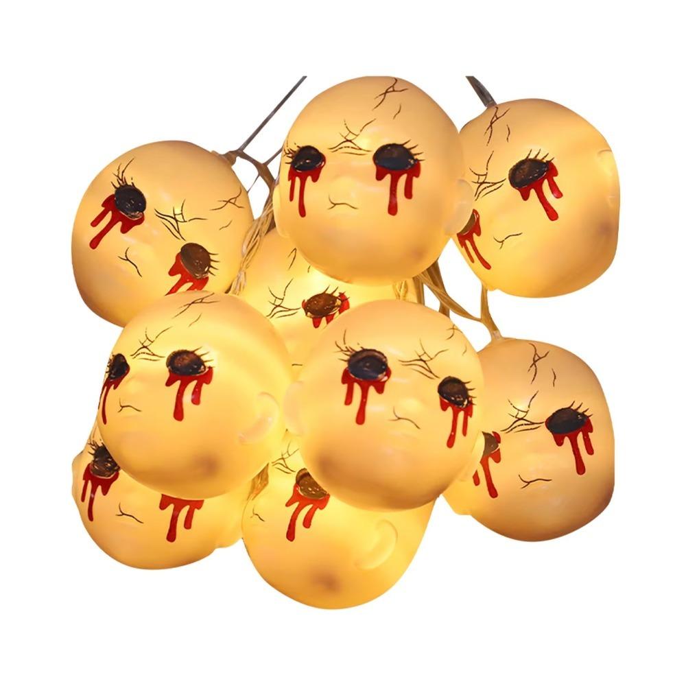 

Warm Light Halloween LED String Lights Ghost Doll Head Halloween Party Props Ghost Festival 1.5m 10balls usb
