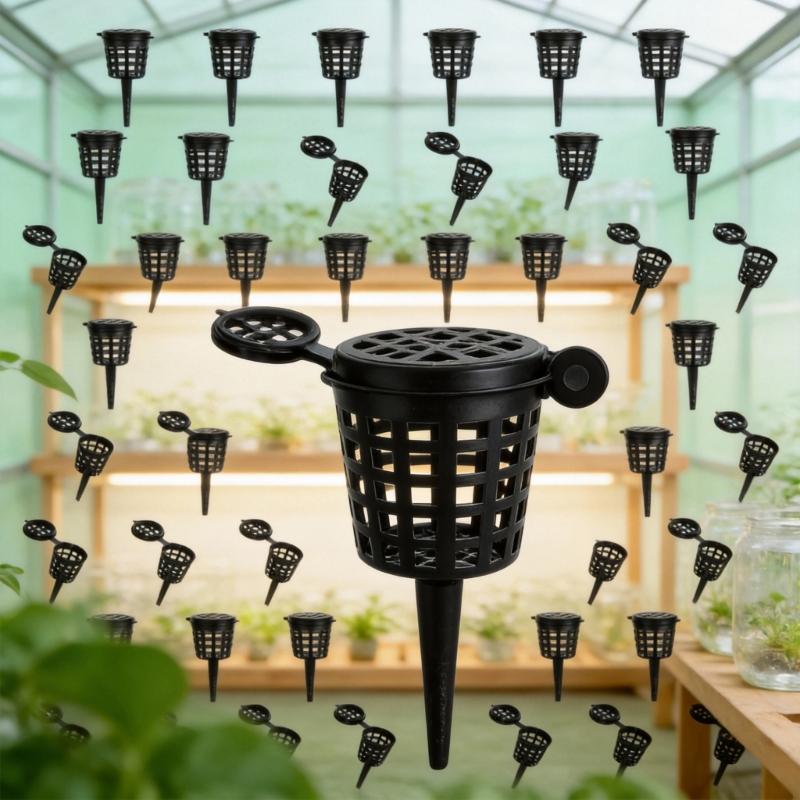 PP Mesh Plant Basket With Lid Flower Growing Basket Ideal For Water Culture Seedling And Root Control In Homes Garden