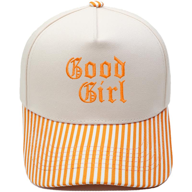 Good Girl Truck Driver Hat Embroidery Vintage Leopard Print Color Matching Baseball Cap European and American Men's Casual