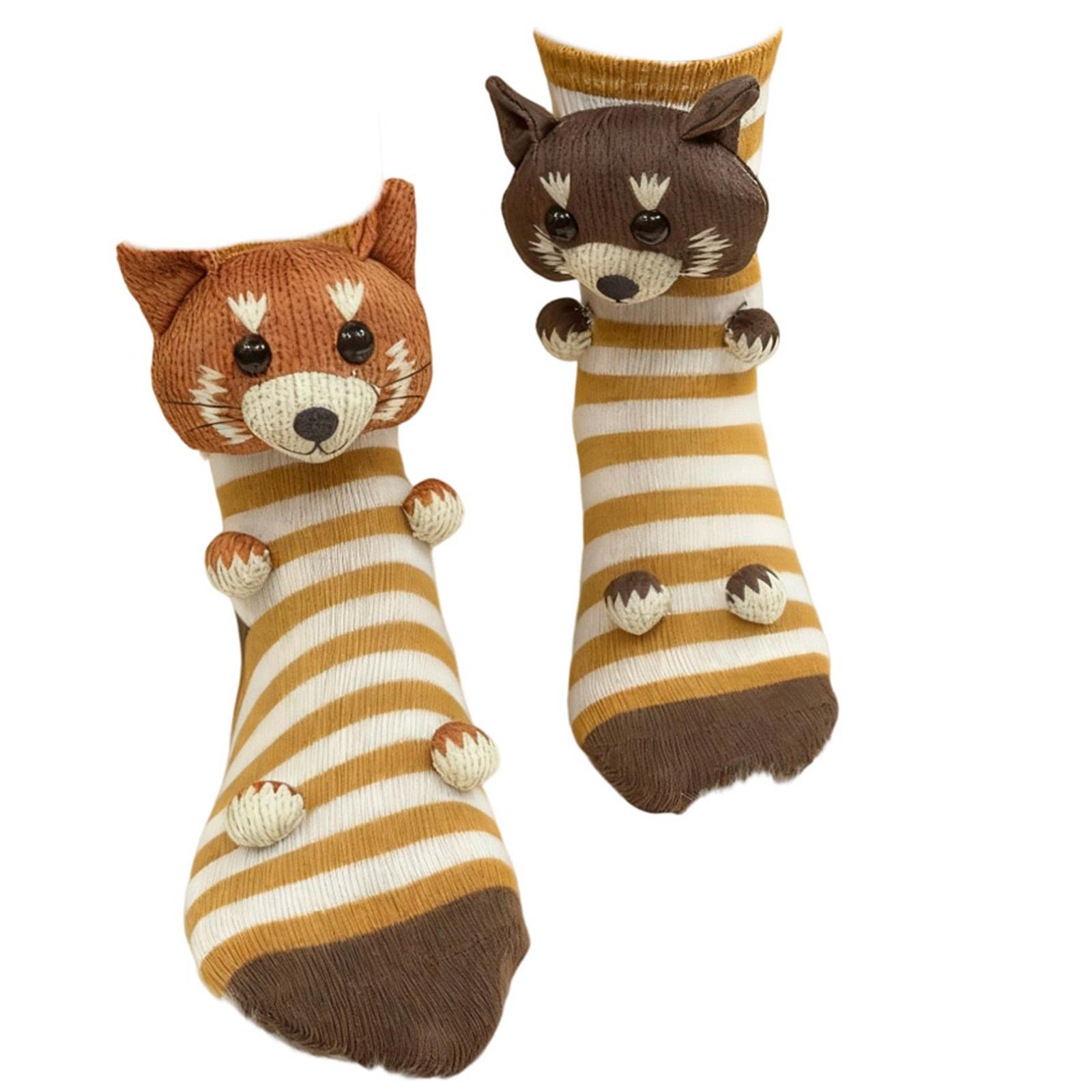 

Тваринні шкарпетки Плюшеві В язані гачком тваринні шкарпетки Милі тваринні шкарпетки One Size