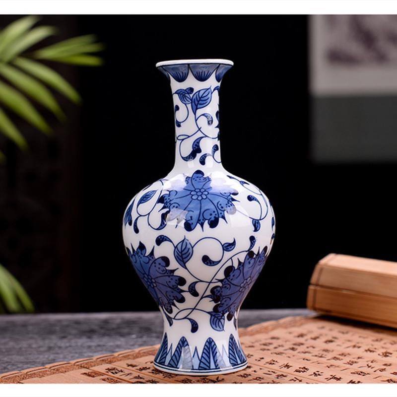 Antique Blue and White Chinese Porcelain Vase - European & American Handicraft for Flower Arrangements