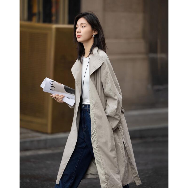 Women's Academy Style Pleated Trench Coat