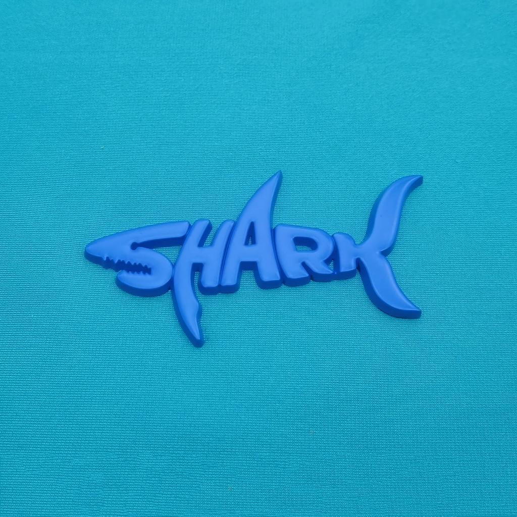 1Pc 3D Metal Shark Logo Car Rear Trunk Emblem Sticker, Car Sider Fender Badge Sticker for Car Body Stying Decoration Accessories