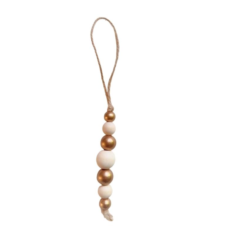 10Pcs Wooden Beads Ornament Wood Beaded Christmas Tree Decoration For Wall Window Staircase Holiday Party Decoration