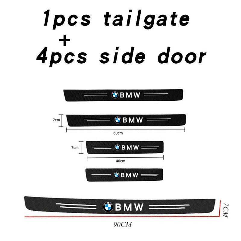 BBLB5 Car Threshold Scuff Plate Carbon Fiber Sill Protector Stickers For BMW M e46 e90 e60 f30 f10 e39 e36 g20 g30 f20 e87 Accessories