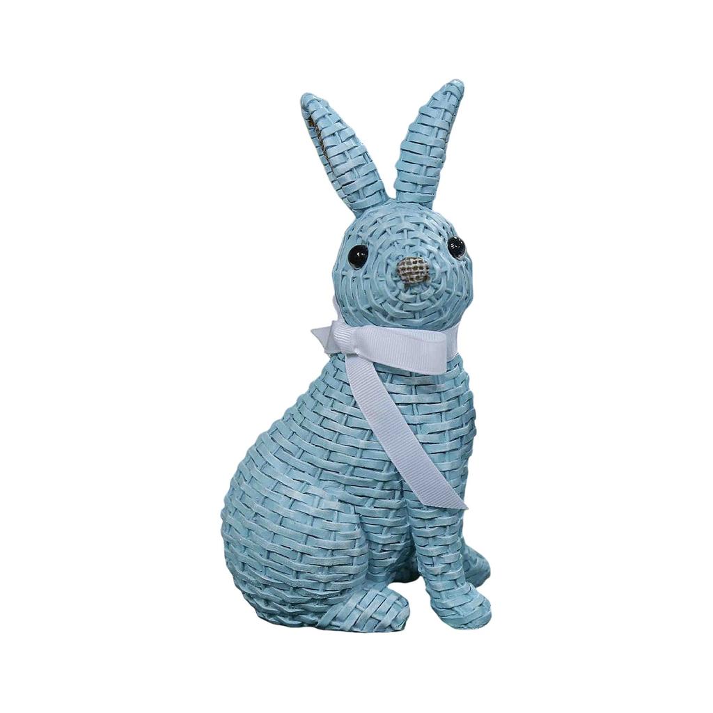 Easter Bunny Ornament Patio Home Decoration Resin Rattan Effect Ornament