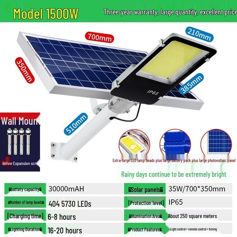 Super Bright Waterproof LED Solar Street and Courtyard Light for Outdoor Use