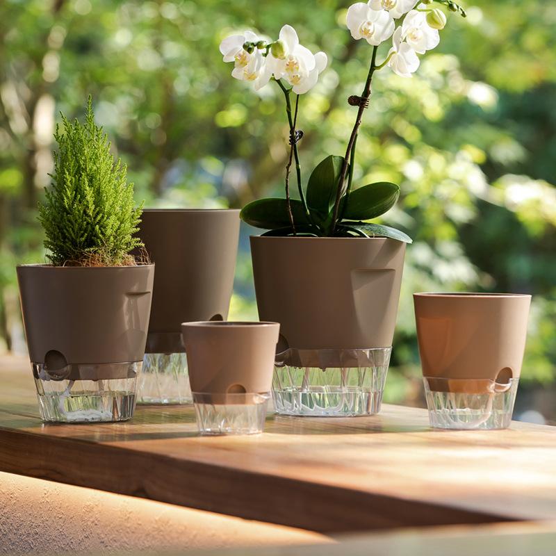Vasi Auto-Annaffianti per Piante da Interno Moderni in Plastica per Orchidee Succulente Erbe Fiori Decorazione Casa Ufficio