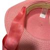 [USED] Excellent Condition Big Bang Fiberglass Straw Hat with Pink Ribbon, Perfect for Summer, Made In Japan