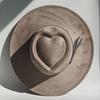 New Heart Top Suede 9 cm Wide Brim Fedora Hat Men's and Women's Autumn Felt Jazz Hat Classic Suede Fedoras Chapeau Sombrero