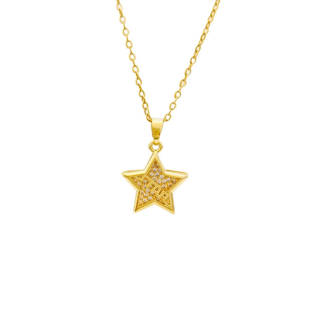 Luxury Diamond-Star Pendant Necklace - Elegant and Versatile Clavicle Chain