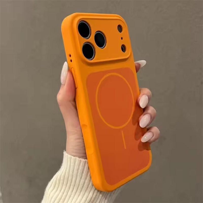 Liquid Silicone Dual-color , Lens-protecting Phone Case, Supports Magnetic Charging for iPhone 17, 16, 15, 14, and 13 Series