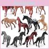 Miniature Horse Model Collectible Pvc Static Figurines Set Animal Model For Display And Decor