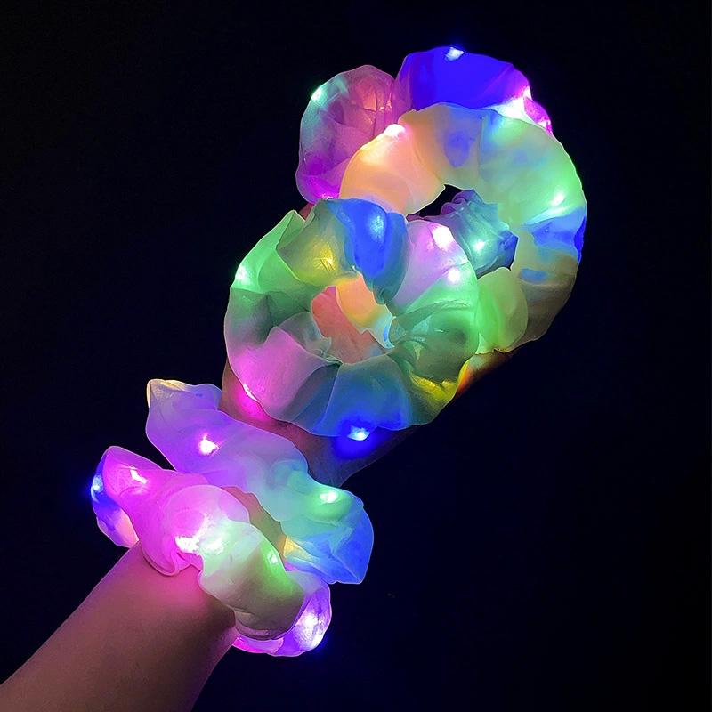 1PC Hair Bands Light Up Party Headwear Supplies Hair Accessories Hair Rope Elastic Scrunchies Hairband Hair Tie LED Luminous