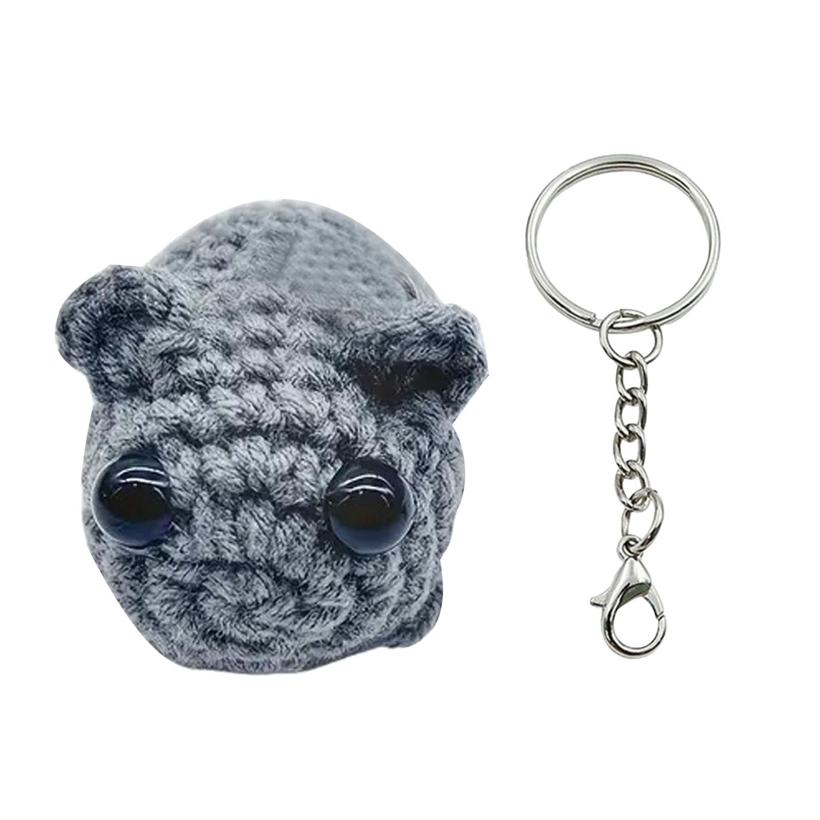 

Вязаный вручную брелок в виде грустного хомяка, удобный брелок в виде грустного хомяка, модные брелки, украшение для сумки A