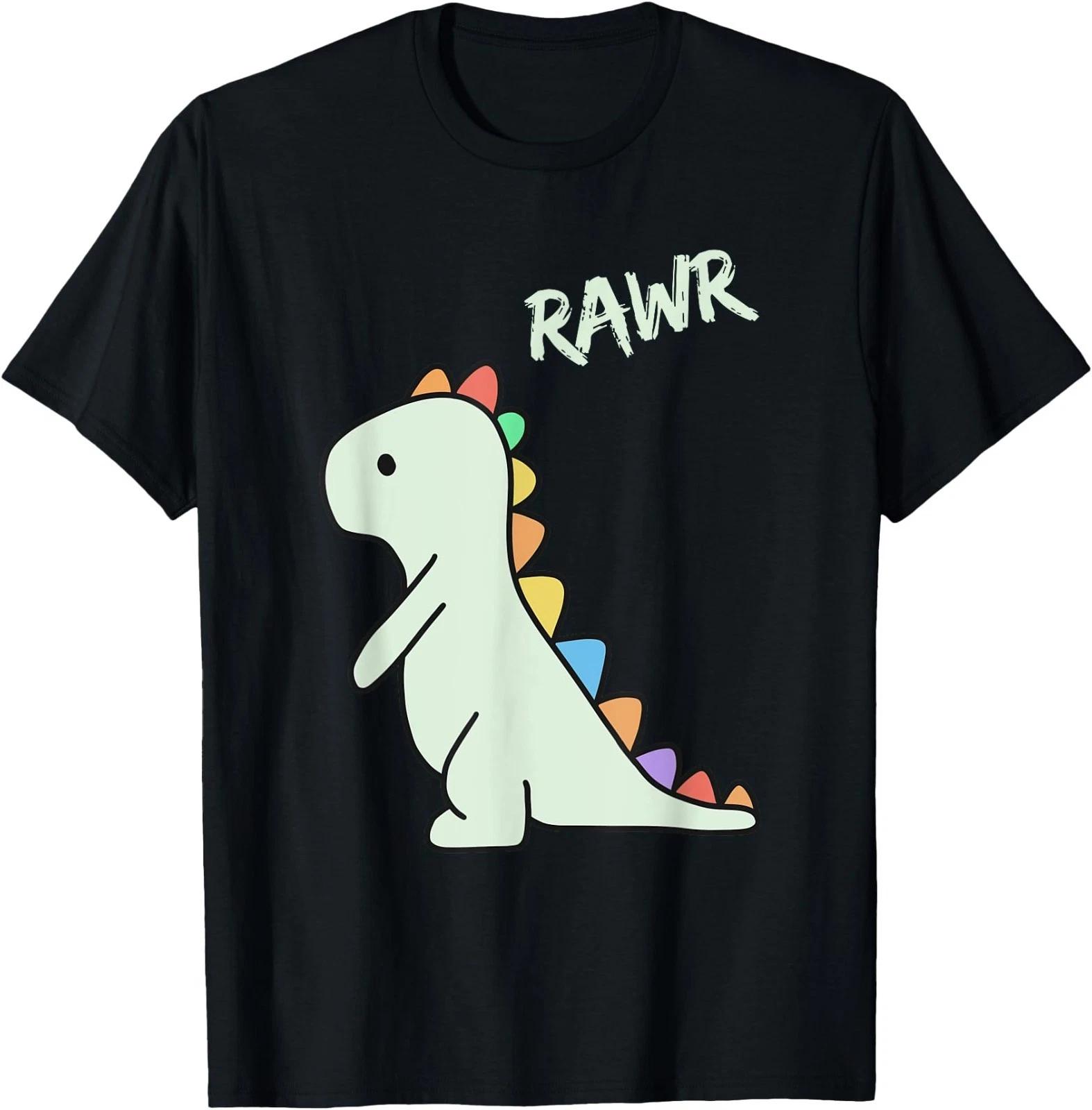 Cute Dino Rawr Dinosaur Roaring Funny Kid Dino Cartoon T-Shirt 120