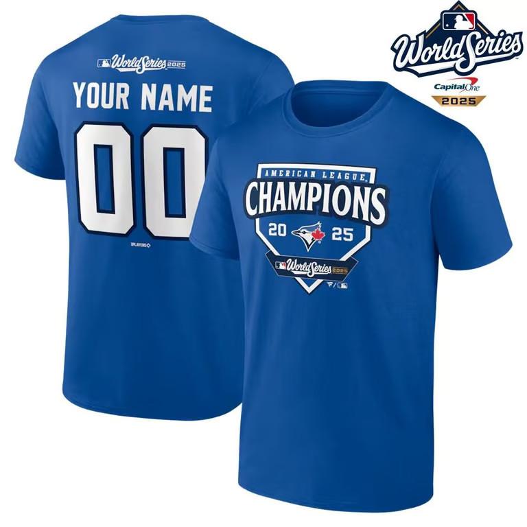 

Blue Jays 2025 American League Champions Custom Name & Number T-Shirt Unisex T-Shirt S