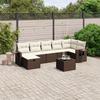 VidaXL Garden Lounge Set with Cushions 8 Pcs, Patio Sofas, Patio Furniture Set, Outdoor Furniture, Brown 3263829