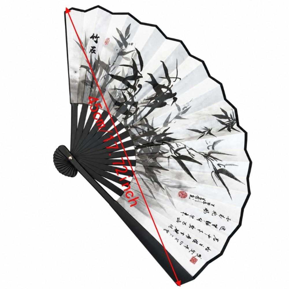 Portable Chinese Folding Fan Retractable Cord Ancient Style Hand Fan Home Ornament