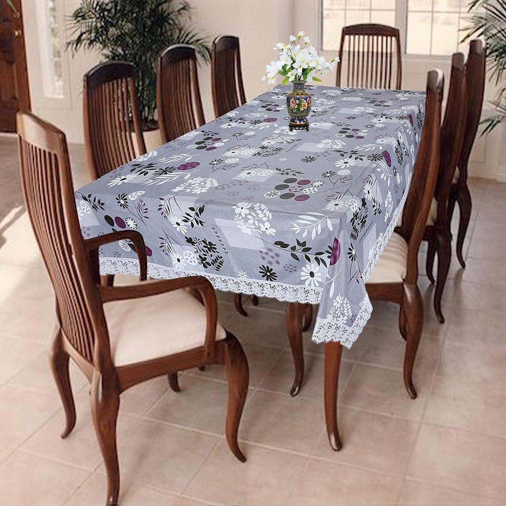 Premium Dining Table Cover for 6 To 8 Seater, 60 X 90 Inch Size, Waterproof and Dustproof (Smooth Grey)