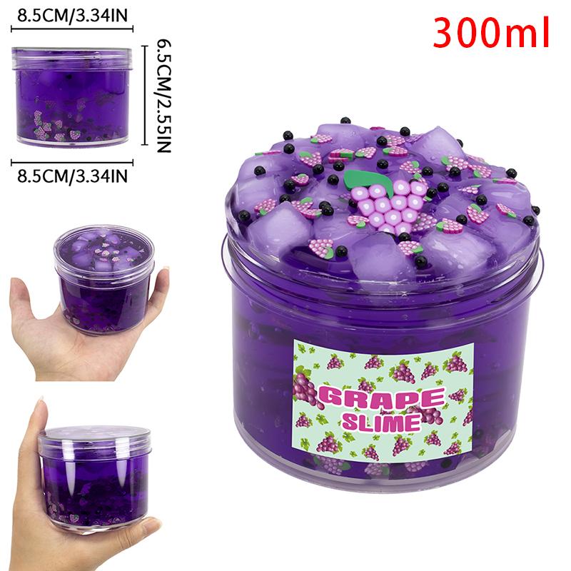 Large Crunchy Crystal Slime Kit Watermelon Grape Scented Jelly Cube Slime Non-Sticky Party Gift