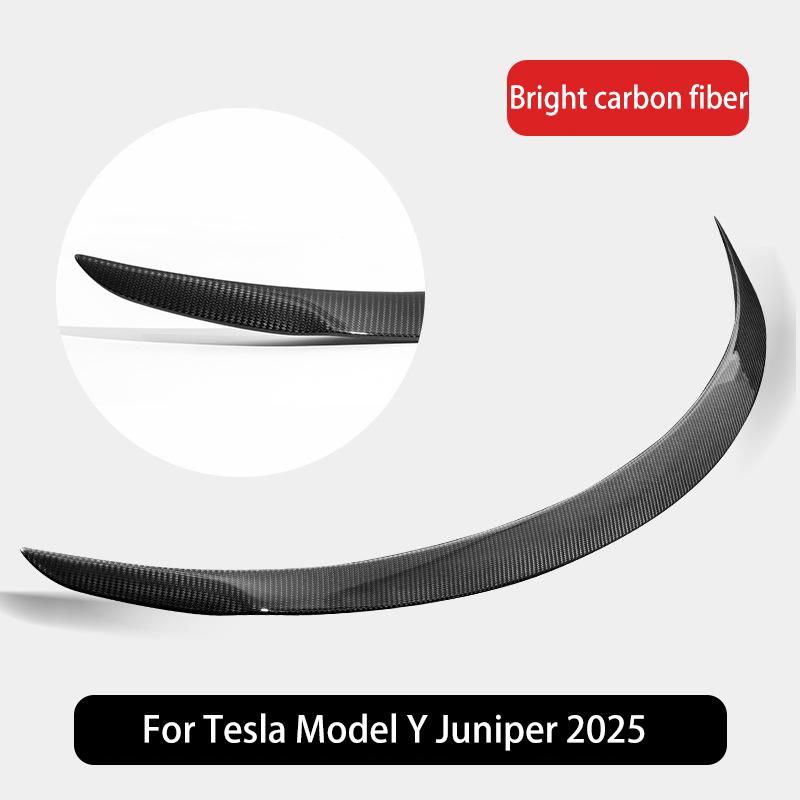 New Car Trunk Wing Spoiler For New Tesla Model Y Juniper 2025+ Real Carbon Fiber Spoiler Tail Fin Real Carbon Fiber Accessories Bright carbon fiber