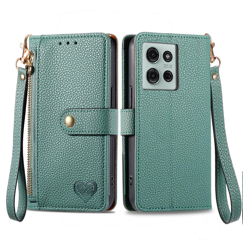For Motorola Moto G75 5G Case RFID Blocking Zipper Pocket Leather Wallet Phone Cover