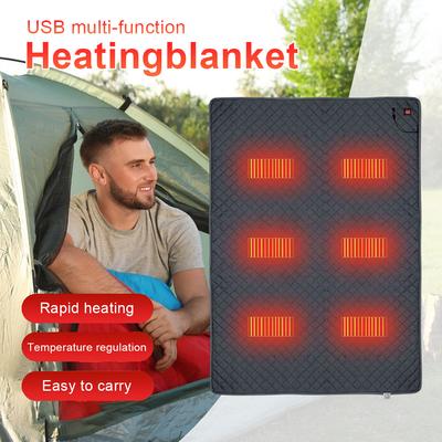 Electric Heating Blanket USB Powered 6 Heating Zones Heated Sleeping Bag Pad USB Powered Physiotherapy Blanket 6 Heating Zones