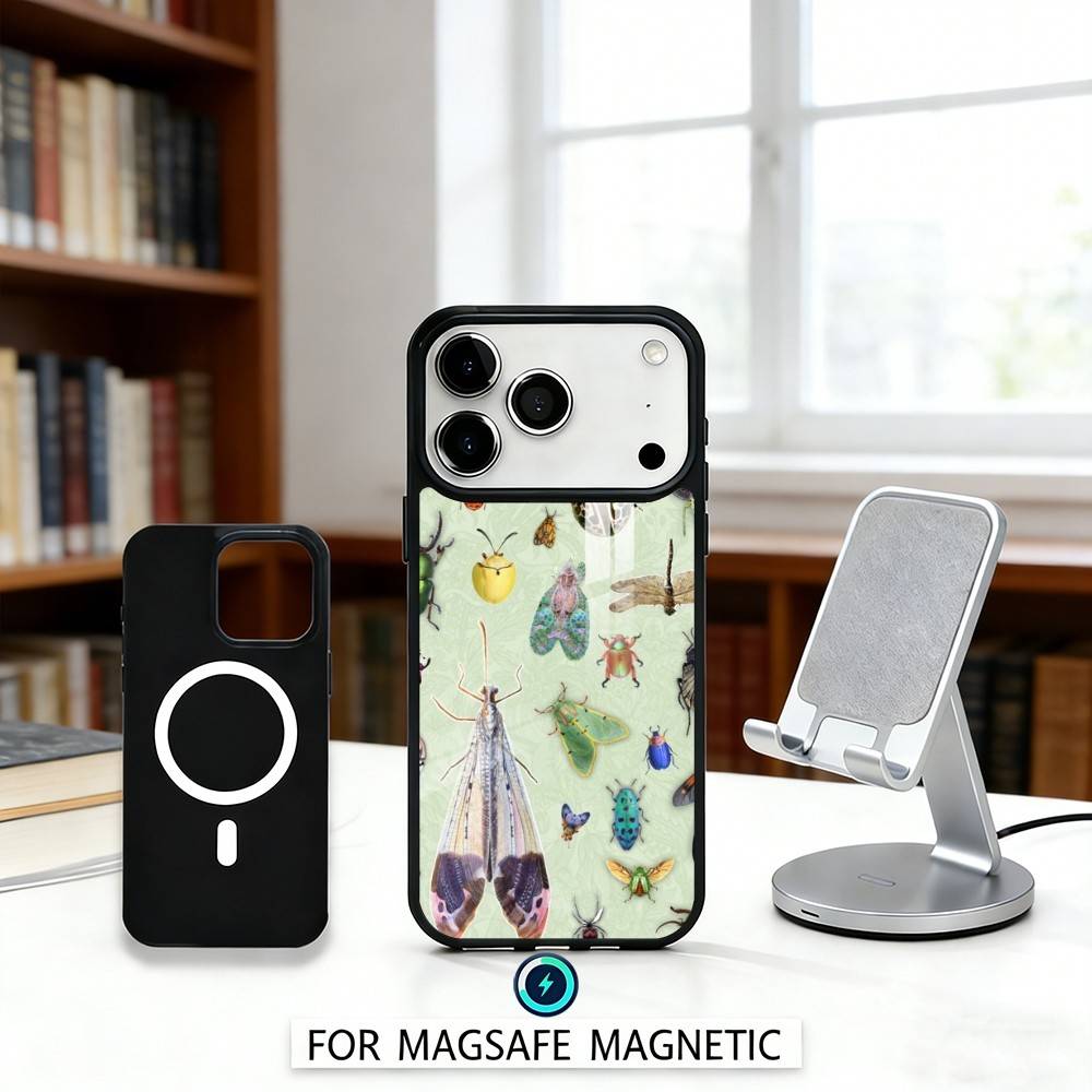 B-Biology B-Bugs And Insects Art Phone Case Magnetic For iPhone17 16 15 14 13 12 Pro Max For Magsafe Wireless Charging Cover