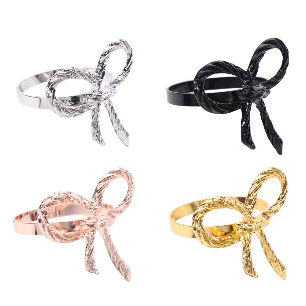6 Stück Zink Zink Zinklegierung Metall Serviettenhalter Elegante Servietten-Schnalle Taschentuch-Ring Westliches Restaurant