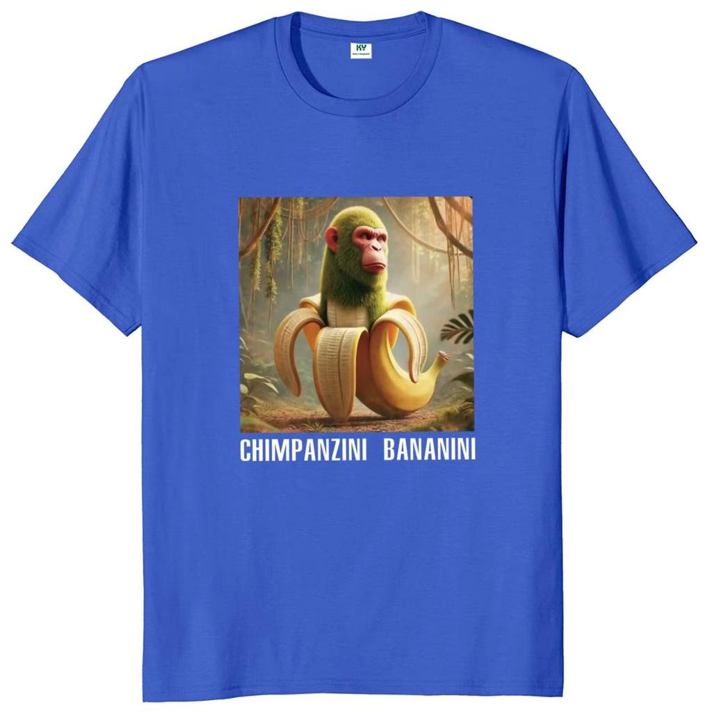 Chimpanzini Bananini T Shirt Funny Italian Brainrot Meme T-shirts Cotton Soft Unisex Tee Tops Streetwear Oversized Loose Casual