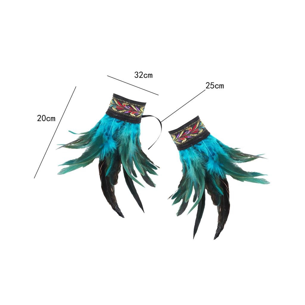 Feather Wrist Cuffs Feather Gloves Cuff Gothic Arm Warmers Faux Fur Sleeve for Halloween Costume Cosplay Decorations Masquerade