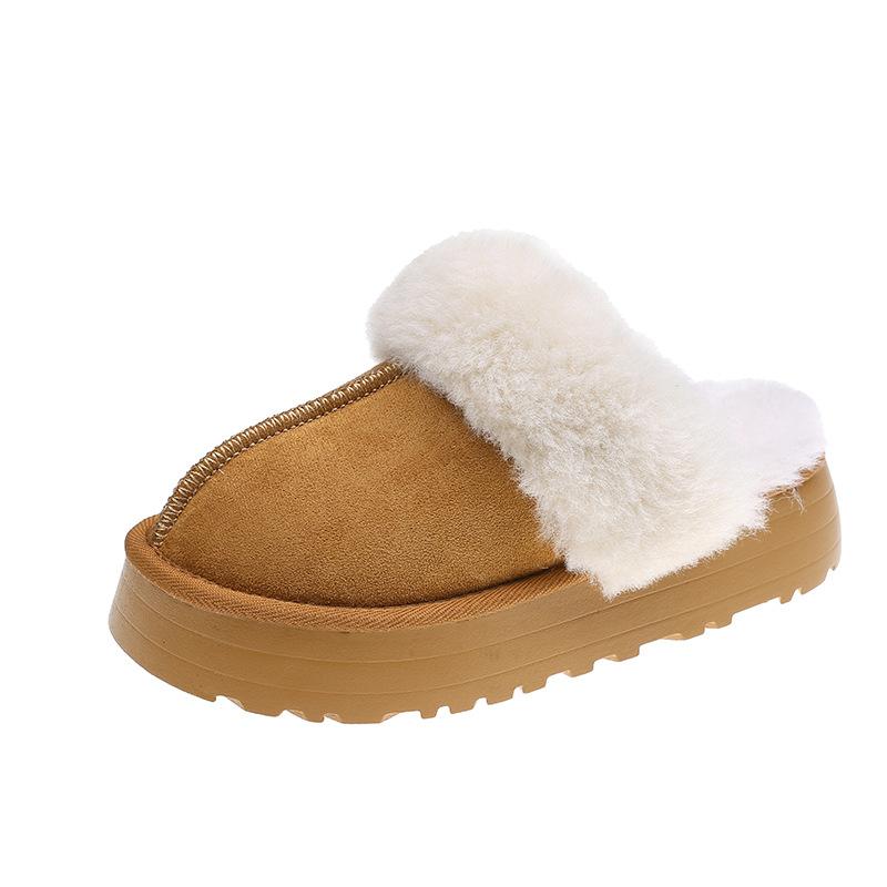 Internet celebrity Mao Mao tow cotton slippers women's autumn and winter new home indoor thick bottom outside wear non-slip snow boots tow