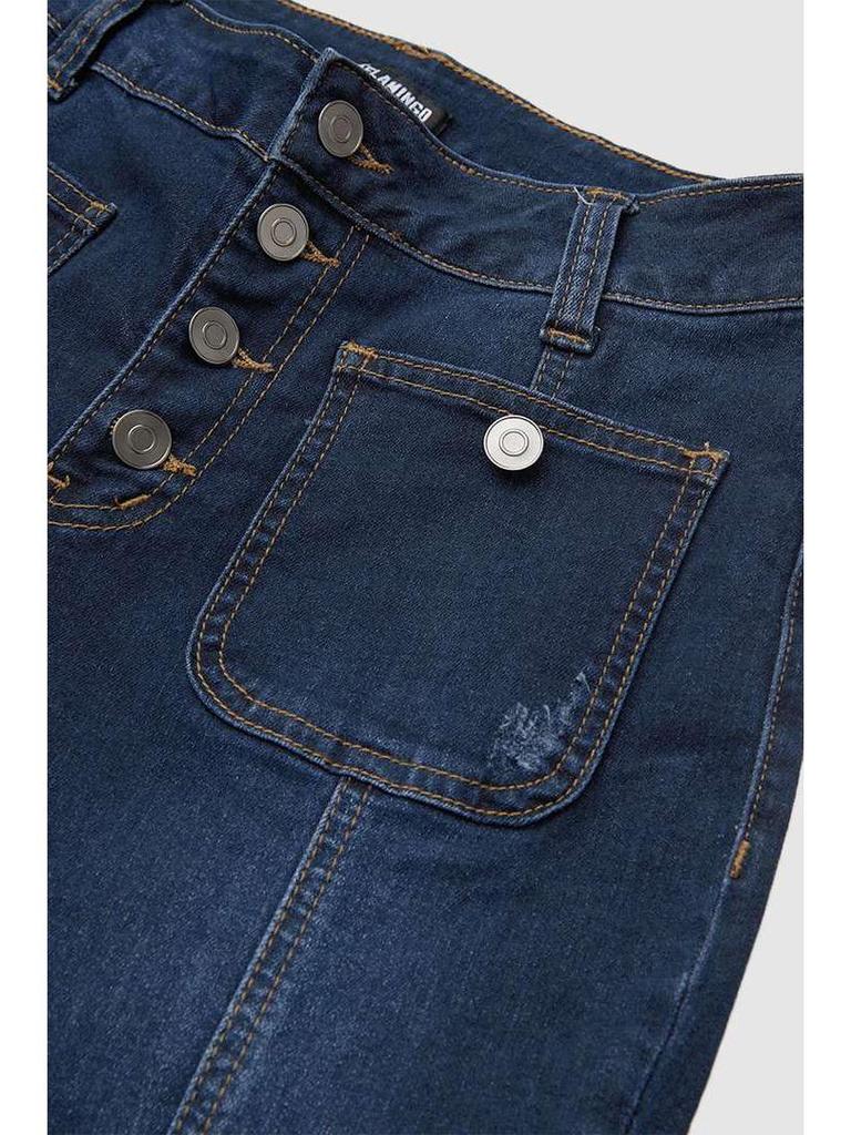 2025 Europäische & Amerikanische High-Waist Stretch Patchwork Schlagjeans Slimming