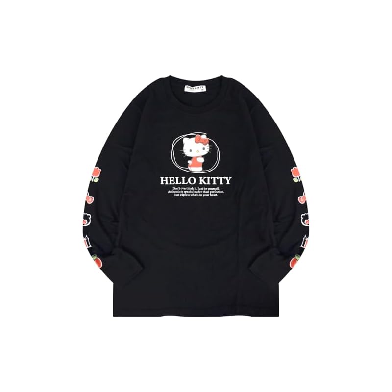 [Yoshida Yu] Hello Kitty Long-Sleeve T-Shirt, Sanrio Characters Print, Spring/Autumn