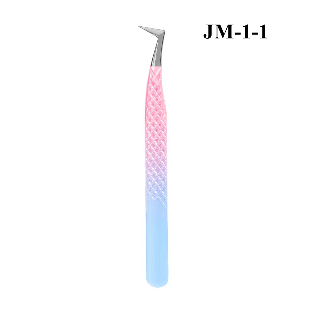 Professional Eyelash Tweezers Grip Eyelash Extension Tweezers 45 75 90 Degree Fiber Tip Easy Fanning Eyelash Tweezers