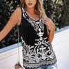 Women's Summer Sleeveless Round Neck Printed Vest