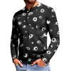 Herren Casual Button-Down Sweatshirt Mode Bedrucktes Langarmshirt Pullover