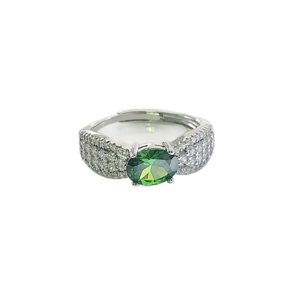 Fashion Jewelry Cultivated Sapphire Ring High Texture Group Set Design Coconut Egg Emerald Ring