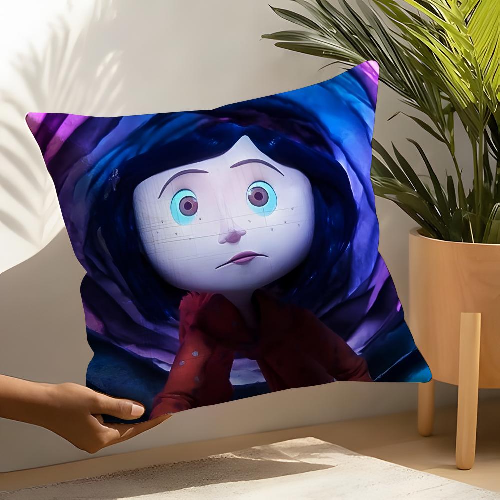 Coraline And The Secret Door Pillow Case Linen Cushion Covers For Decorative Sofa Home Pillows Case Car Chair Pillows Cases
