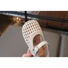 Girls Hollow Out Woven Princess Sandals, Spring Summer Knit Crocs Half Shoes for Baby Girls