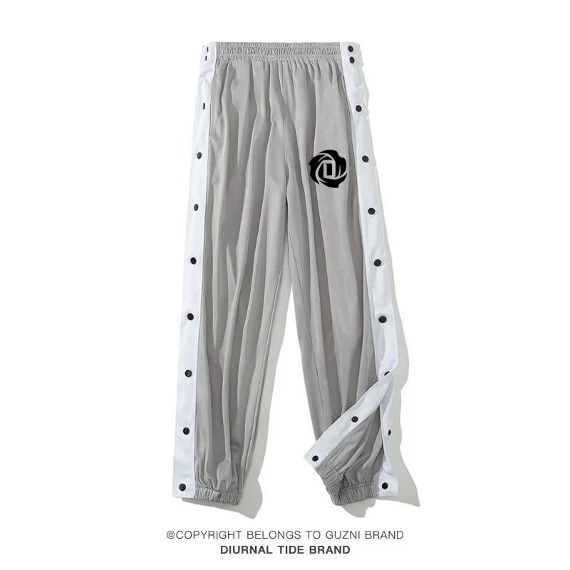Owen Same Style Row Button Pants Appearance Warm-up Training Basketball Shorts Seconds off Full Open Buckle Breathable Quick-Drying Sports Casual