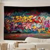 1pc Graffiti Party Backdrop Banner - Colorful Design Easy to Use For Indoor Decor Perfect For Birthday Anniversary Wedding Home/Office Wall